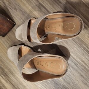 Calvin Klein Women's Tan Heeled Sandals